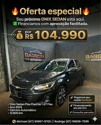 CHEVROLET ONIX 1.0 TURBO FLEX PLUS PREMIER AUTOMÁTICO